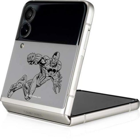 DC Comics Cyborg Comic Pop Galaxy Z Flip3 5G Skin